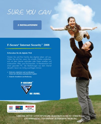 F-SECURE Internet Security 2008, DE, 3 Users - Software cortafuegos (DE, 3 Users, 3 usuario(s), DEU)