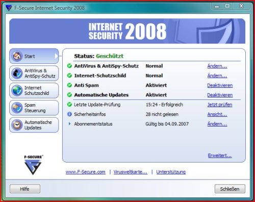 F-SECURE Internet Security 2008, DE, 3 Users - Software cortafuegos (DE, 3 Users, 3 usuario(s), DEU)