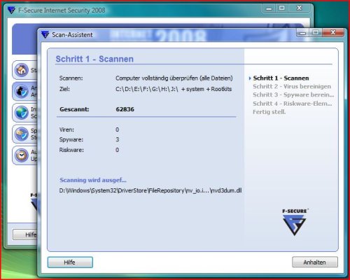 F-SECURE Internet Security 2008, DE, 3 Users - Software cortafuegos (DE, 3 Users, 3 usuario(s), DEU)