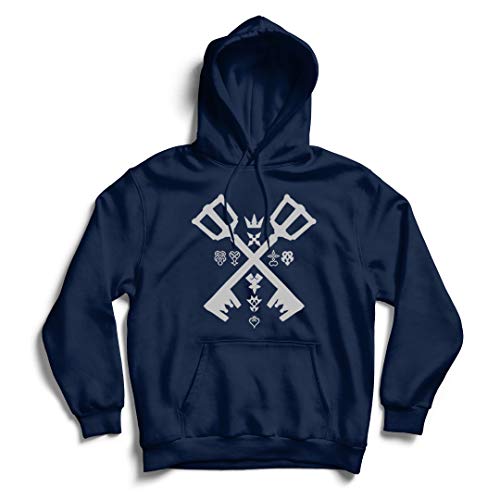 Fanta Universe Keyblade - Sudadera con Capucha Mujer - 50% Algodón (XL, Azul Oscuro)