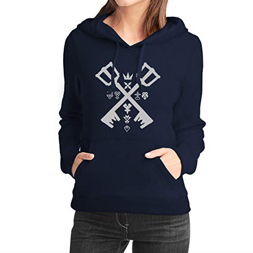 Fanta Universe Keyblade - Sudadera con Capucha Mujer - 50% Algodón (XL, Azul Oscuro)