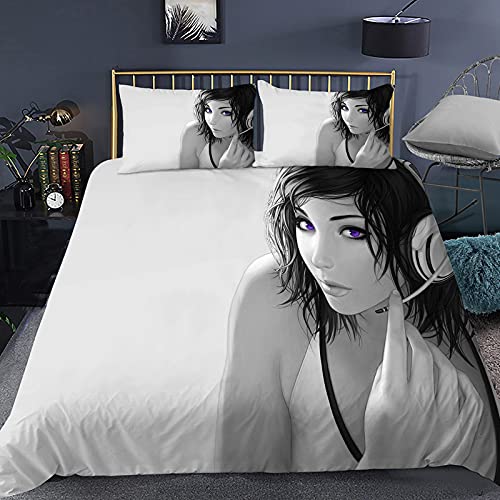 Fantasy - Juego de ropa de cama para niñas, diseño de ciberpunk con estampado de plantas góticas