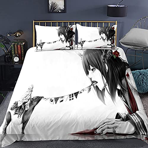 Fantasy - Juego de ropa de cama para niñas, diseño de ciberpunk con estampado de plantas góticas