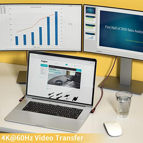 Fasgear Cable USB C de 90 grados a tipo C 3.1 Gen 2 - 10 Gbps 5A (100 W) PD con chip E-Marker 4K a 60 Hz de transferencia de vídeo compatible para Oculus Quest Link [rojo 3m]