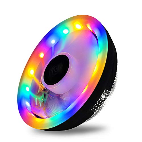 Feicuan RGB Ventiladores de CPU Ruido bajo 3 Pin Disipador de CPU para Intel AMD, Enchufe Universal Cojinete hidráulico, CPU Recomendada de hasta 65 W