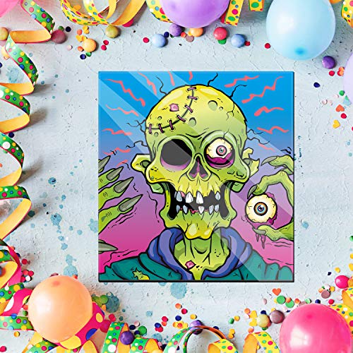Fija Globo Ocular en Zombi Juego de Fiesta Halloween, Póster Juego de Zombies con 24 Pegatinas de Globos Oculares de Zombies y 6 Máscaras de Ojos Negros