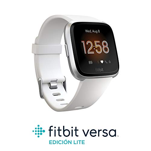 Fitbit Versa Lite - Reloj Deportivo Smartwatch, Adultos Unisex, Blanco/Plata Aluminio, Talla única