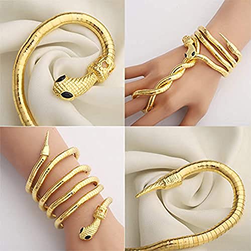 Flexible Bendable Snake Necklace, Creative Freedom Snake Necklace, Wrap Bangle Twistable Snake Jewelry, Bendable Snake Bracelet, Bendable Snake Necklace Flexible Multi-Purpose Necklace (Gold+silver)