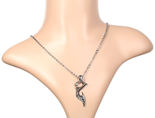 Flongo Joyería Colgante Collar Acero Inoxidable Retro Vintage Fénix Llama Tótem Tribal Adorno Punk Hombre