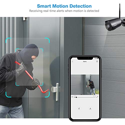 FLOUREON YI IOT Cámara de Vigilancia Exterior, IP WiFi Cámara de Seguridad 1080P, Audio Bidireccional, Detección de Movimiento, Almacenamiento en la Nube, Impermeable IP66, Compatible con Alexa