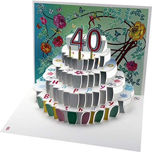 Forever Cards Tarjeta de cumpleaños para 40 cumpleaños, diseño floral