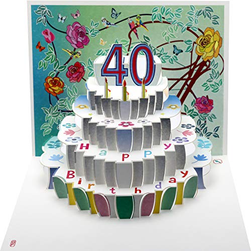 Forever Cards Tarjeta de cumpleaños para 40 cumpleaños, diseño floral