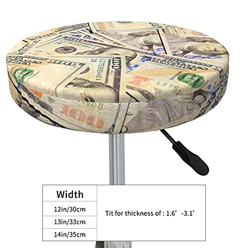 Funda de Asiento para Silla de Comedor,35cm Funda de Asiento de Silla Desmontable Elástica, para Cocina, Silla (Cientos de Billetes de 100 dólares)