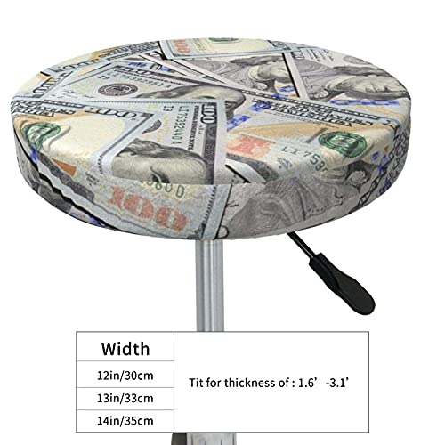 Funda de Asiento para Silla de Comedor,35cm Funda de Asiento de Silla Desmontable Elástica, para Cocina, Silla (Cientos de Billetes de 100 dólares)