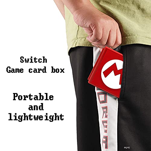 Funda de Juego-Compatible para Nintendo Switch Compatible con 12 Ranuras para Almacenamiento de Tarjetas de Juego y 12 Ranuras para Tarjetas SD, Estuche para Switch Lite NS NX (Mario/Red)