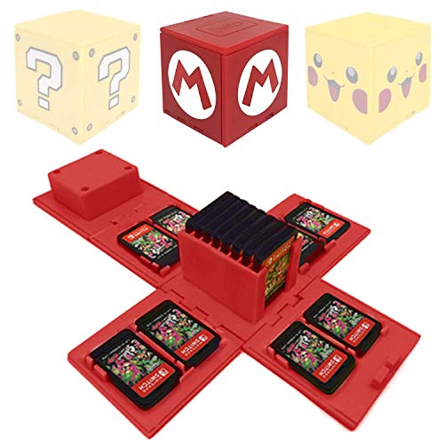 Funda de Juego - Compatible para Nintendo Switch Compatible con hasta 16 Juegos de Nintendo Switch Organizador de Tarjeta de Juego Contenedor de Viaje (Mario Rojo)