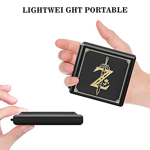 Funda para Juegos Nintendo Switch - 12 Ranuras para Almacenamiento de Tarjetas de Juego y 12 Ranuras para Tarjetas SD,Portátil y Delgado,Estuche para Nintendo Switch Lite NS Juego (Black Zelda Sword)