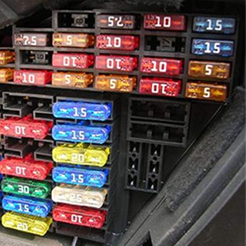 Fusibles Coche, Vaja Fuse Surtido Mediano Pequeño de Cuchilla para moto, Automóvil, Camión 15A 2A 3A 5A 7,5A 10A 20A 25A 30A 35A 40A (S+M, 240PCS)…