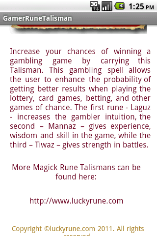 Game Winner Talisman Widget