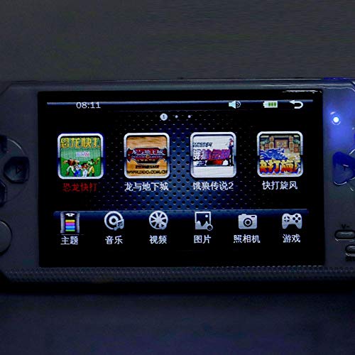 Gamepad de Consola de Juegos de 32 bits y 8 GB, Controlador de Consola de Juegos portátil de Mano con Pantalla HD de 4.3in, para Juegos GBA/GBC/GB/SFC/FC/Sega/SMC(Negro)