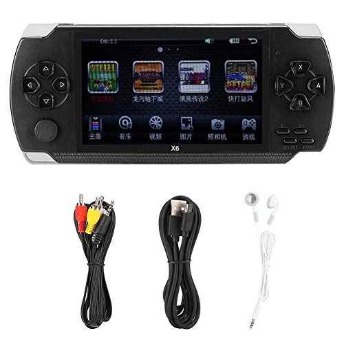 Gamepad de Consola de Juegos de 32 bits y 8 GB, Controlador de Consola de Juegos portátil de Mano con Pantalla HD de 4.3in, para Juegos GBA/GBC/GB/SFC/FC/Sega/SMC(Negro)