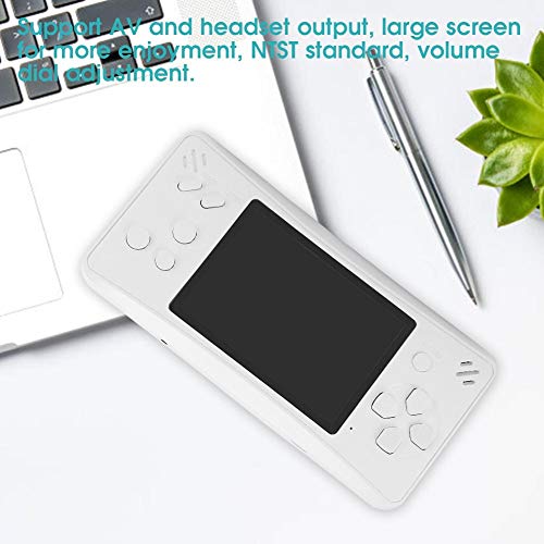 Gamepad de mano, 3.5 pulgadas 480x960 Pantalla TFT a todo color Mini consola de juegos Controlador incorporado 218 Juegos clásicos, Reproductor de juegos portátil Electrónica para niños(Blanco)