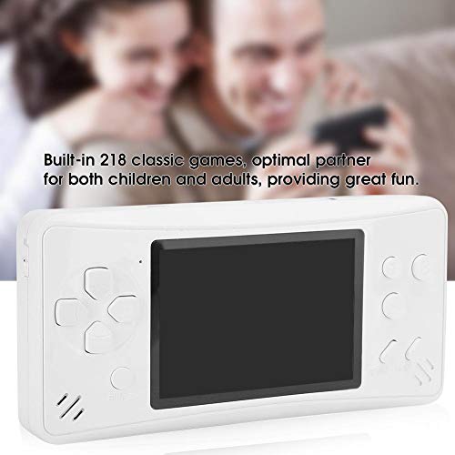 Gamepad de mano, 3.5 pulgadas 480x960 Pantalla TFT a todo color Mini consola de juegos Controlador incorporado 218 Juegos clásicos, Reproductor de juegos portátil Electrónica para niños(Blanco)