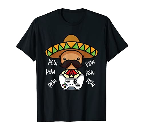 Gaming Cinco De Mayo Mexican Pew Videojuegos Sombrero Gamer Camiseta