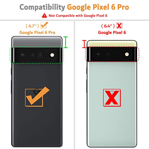 Ganbary Funda Compatible con Google Pixel 6 Pro, Funda Tapa Libro Movil Carcasa PU Cuero para Google Pixel 6 Pro [Protección Completa] [Ranura para Tarjeta] [Cierre Magnético][Función Soporte], Negro