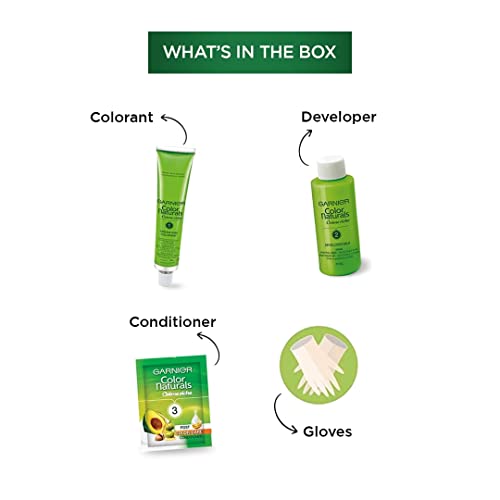 Garnier Color Naturals Nourishing Permanent Hair Colour Cream - Darkest Brown 3 1 Set by Garnier