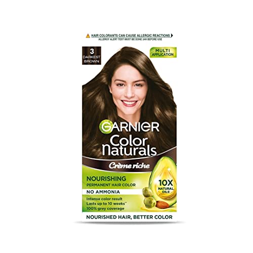 Garnier Color Naturals Nourishing Permanent Hair Colour Cream - Darkest Brown 3 1 Set by Garnier