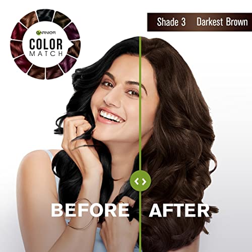 Garnier Color Naturals Nourishing Permanent Hair Colour Cream - Darkest Brown 3 1 Set by Garnier
