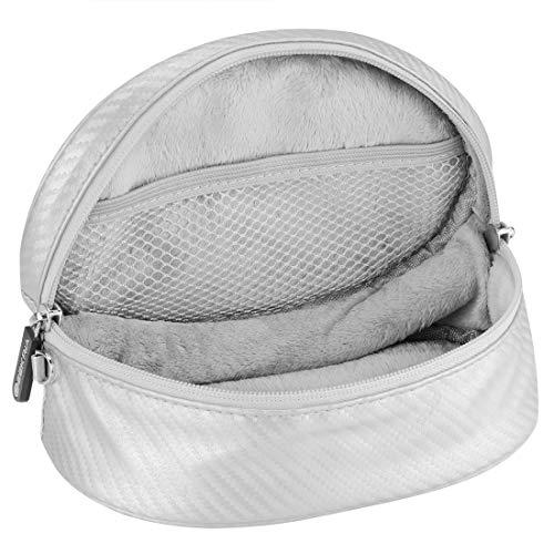 Geekria Controllers Carrying Pouch Travel Bag, Compatible with Google Stadia Cloud Gaming Platform, Sony Playstation 4 Wireless, PS4, Xbox Wireless, Nintendo Switch Pro, Portable Protector (Silver)