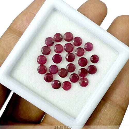 gemsindia 25 PC/ronda natural Mozambique rojo rubí calibrado gemas para la fabricación de la joyería