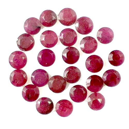 gemsindia 25 PC/ronda natural Mozambique rojo rubí calibrado gemas para la fabricación de la joyería