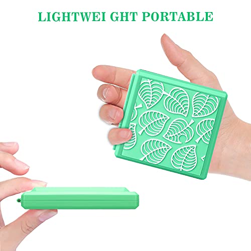 Genrics Funda de Juegos Compatible con Nintendo Switch con 12 Ranuras para Almacenamiento de Tarjetas de Juego y 12 Ranuras para Tarjetas SD, Estuche para Nintendo Switch Lite NS (Hoja Verde)