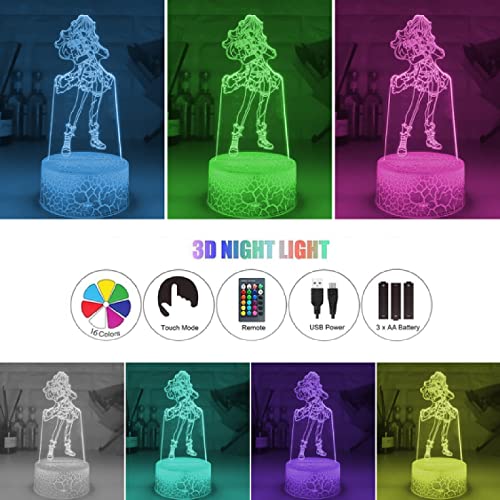 Genshin Impacto Diluc Ragnvindr 3D ilusión noche lámpara Playstation luces Smart Home noche luces 16 colores cambiar