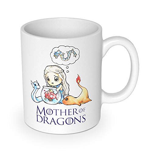 getDigital 12860 Mother of Dragons Taza para Geeks, Nerds y Anime Fans - Cerámica, Blanco. 10 x 10 x 10 x 10 cm