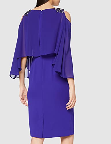 Gina Bacconi Women's Cold Shoulder Dress with Beading Vestido de cctel, Zafiro, 46 para Mujer