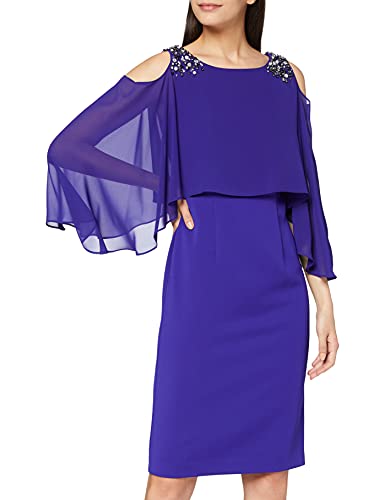 Gina Bacconi Women's Cold Shoulder Dress with Beading Vestido de cctel, Zafiro, 46 para Mujer