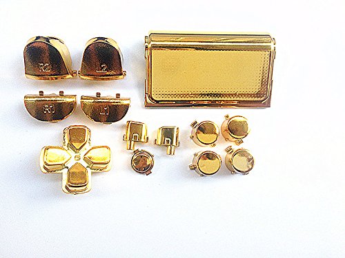 Gold Chrome Plating LR Buttons botones Mod Kits+Touch Pad for PS4 Controller DualShock 4