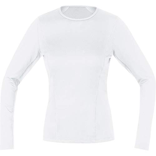 GORE WEAR M Camiseta interior de manga larga para mujer, 40, Blanco