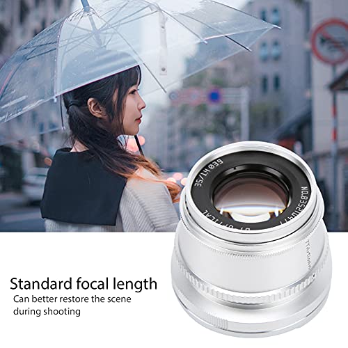 Goshyda Lente de cámara, Lente APS-C de 35 mm F1.4 con Montura FX, Proceso CNC, Efecto Visual Gran Angular de 45 °, para Fujifilm X-T4 / X-T3 / X-T30 / X-S10 / X-PRO2 / X‑ PRO3