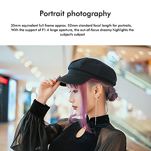 Goshyda Lente de cámara, Lente APS-C de 35 mm F1.4 con Montura FX, Proceso CNC, Efecto Visual Gran Angular de 45 °, para Fujifilm X-T4 / X-T3 / X-T30 / X-S10 / X-PRO2 / X‑ PRO3