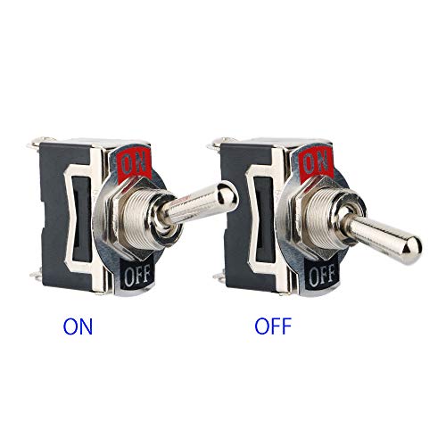 GTIWUNG 6 Pcs Interruptor Conmutador, Conmutador de Palanca SPST AC125V 10A/AC250V 6A, Coche Interruptor Palanca ON/OFF 2 Posiciones 2 Pin, Rocker Toggle Switch con terminal electrico redondo