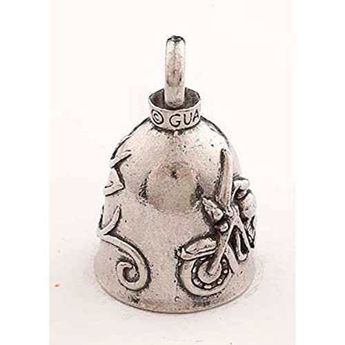 Guardian - Campana de la suerte o llavero con texto en inglés «Never Ride Faster Than Your Angel Can Fly»