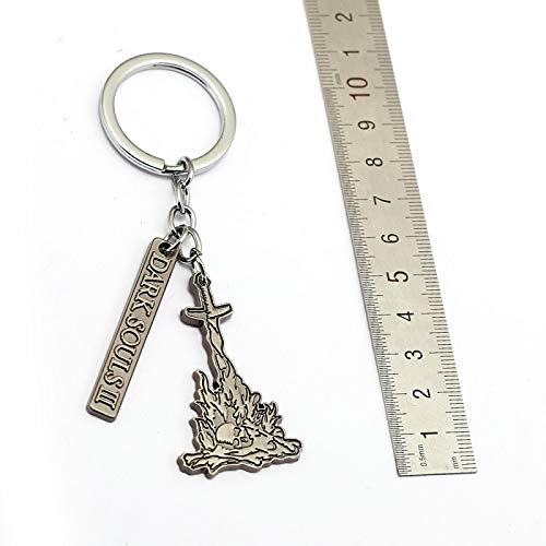 guodong Dark Souls 3 Llavero Ps4 Games Metal Logo Colgante llaveros Hombres Coche Mujer Bolso Llavero Juego joyería