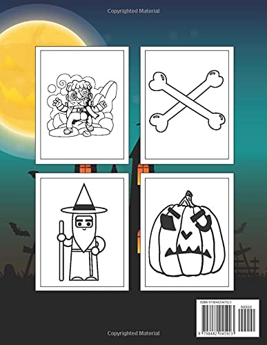 Halloween Coloring Book For Kids: Cute Spooky Scary Things Coloring Pages for Kids, Toddlers and Preschool, Fun Coloring Book For Kids 2-4