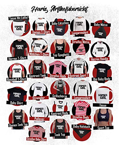 Hariz - Camiseta de manga corta para mujer, cuello redondo, diseño de chica, gaming, pixelo, cumpleaños Plus tarjetas de regalo Negro L