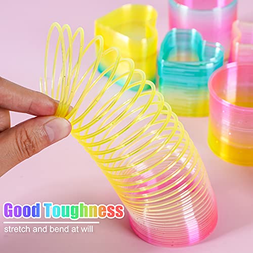 Herefun Juguetes de Primavera del Arcoiris, 24 Piezas Arco Iris Espiral Primavera, Rainbow Spiral Springs, Juguete Mágico Elástica, Colorido Juguetes Infantiles para Niños Fiesta de Cumpleaños